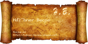 Hübner Becse névjegykártya